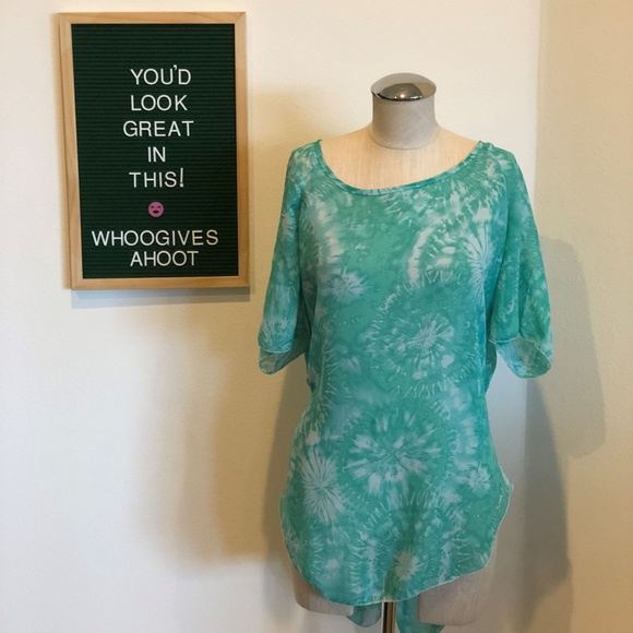 Flash Tops - Sheer Tie Dye Tunic Top